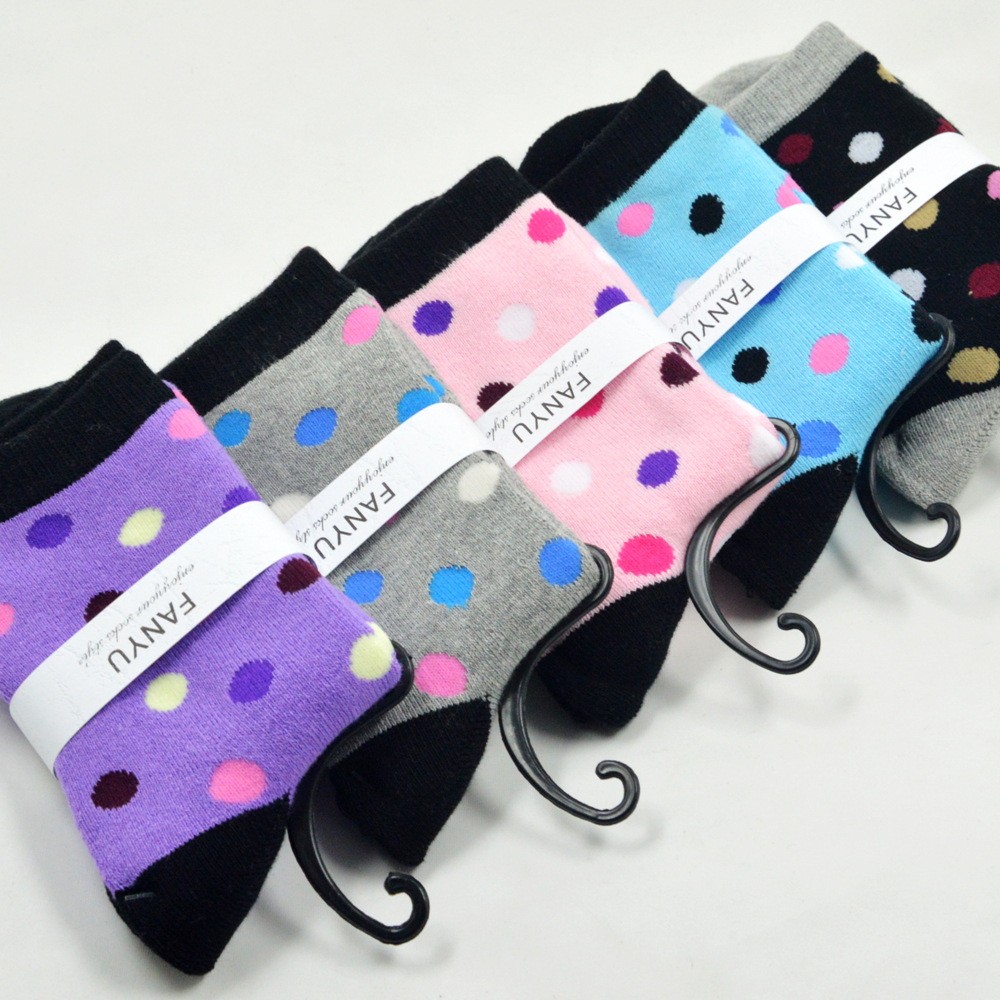colorful dot wool blends women socks