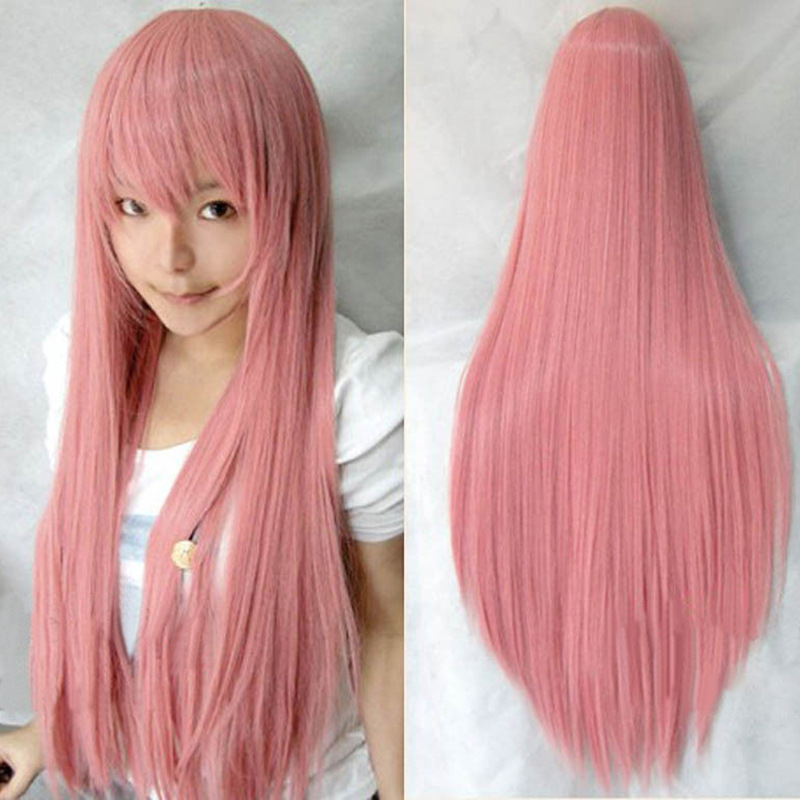 Pink long straight hair