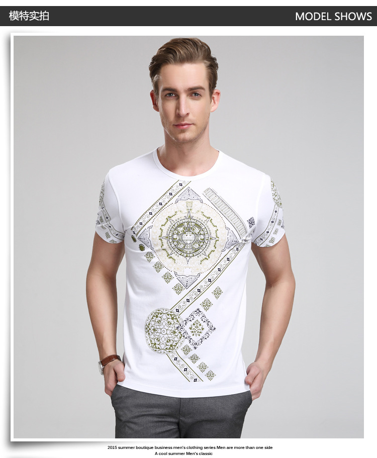 short sleeve round collar printing summer T-shirt for youths - TiaNex