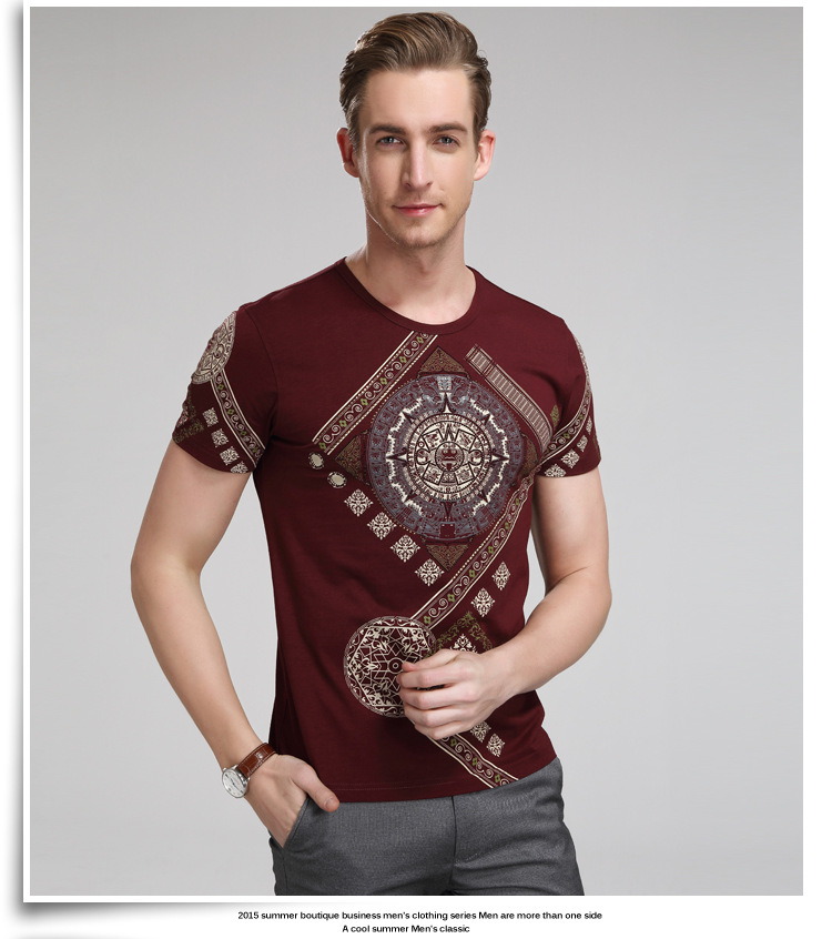 short sleeve round collar printing summer T-shirt for youths - TiaNex