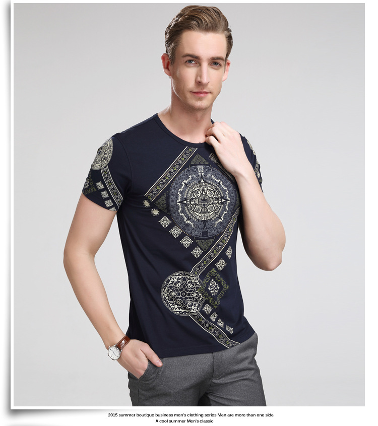 short sleeve round collar printing summer T-shirt for youths - TiaNex