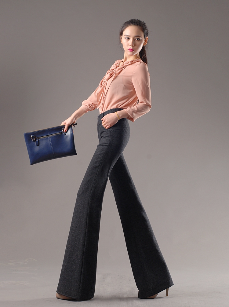 winter fashion woman office formal woolen pant,flare pant - TiaNex