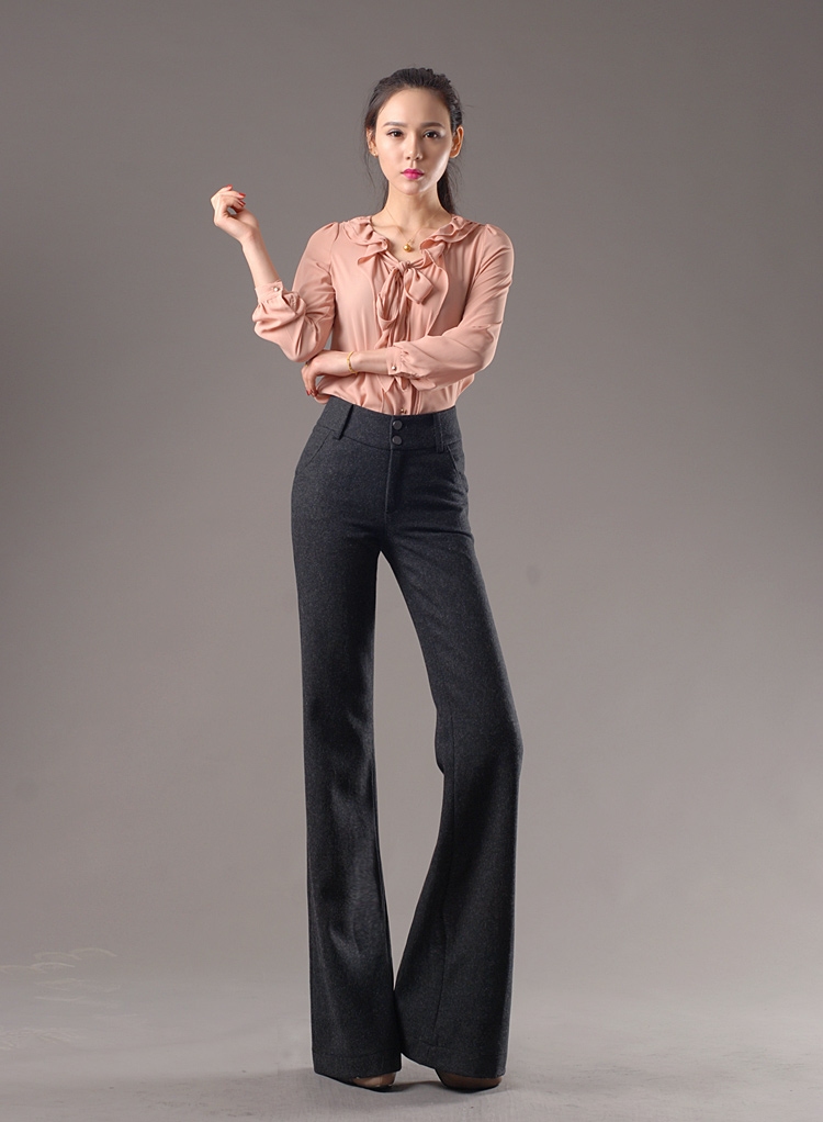 winter fashion woman office formal woolen pant,flare pant - TiaNex