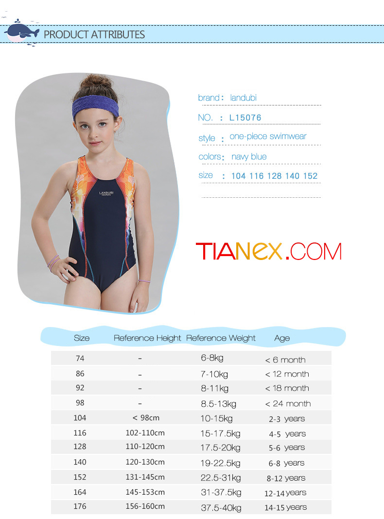 High Quality One Piece Bikini Swimwear For Girl Tianex