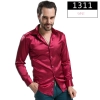 fashion casual Imitation silk men shirt