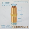 high quality copper home water pipes coupling Color 3/4 inch,70mm,110g full thread coupling