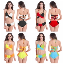 fashion eye-catching patchwork sexy women bikini swimwear