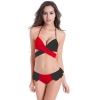 fashion cross patchwork sexy women bikini swimwear Color red-black