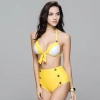 fashion button spring water two-piece women swimwear swimsuit