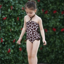 cute giraffe hoodied girl bikini one piece swimwear