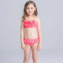watermelon color girl swimwear two-piece set