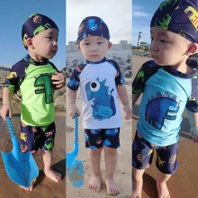 cartoon dinosaur boy swimsuit swimwear