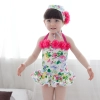 Asian Design lovely floral little girl swimwear