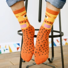 spring autumn orange face pattern cotton socks for men and women