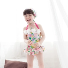 cute floral printing kid swimwear