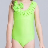 fashion solid green nice one-piece girls swimwear kid swimwear