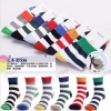 2015 brand new street fashion casual high quality cotton wide stipes pathwork men's socks ankle slipper,mix colors