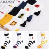 2015 brand street fashion casual  cotton wide stipes icon men's socks