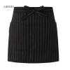 solid color short design apron for chef waiter Color black(stripes) apron