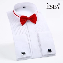 fashion bow folded men shirt uniform