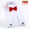 fashion bow folded men shirt uniform Color color 1