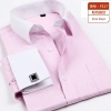 hot sale slim stripes print men shirt office uniform Color color 1