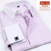 hot sale slim stripes print men shirt office uniform Color color 4