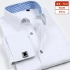 hot sale slim stripes print men shirt office uniform