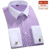 hot sale slim stripes print men shirt office uniform Color color 8
