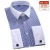 hot sale slim stripes print men shirt office uniform Color color 11