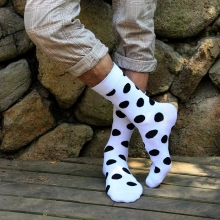 fashion large round dot print men cotton socks