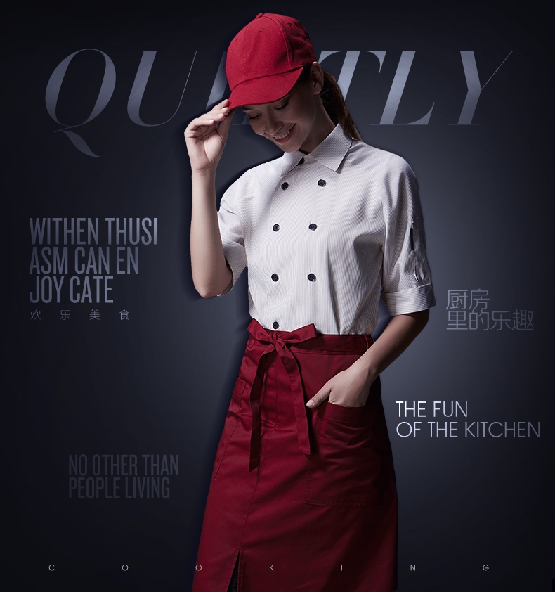 half length split apron household apron chef apron