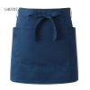 simple unisex design short mini apron waiter chef design Color navy apron