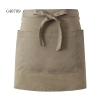 solid color unisex design short apron for waiter chef Color khaki apron