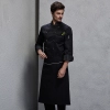 England popular restaurant food service crew apron Color unisex black apron
