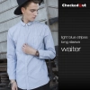 2018  new design stripes waiter shirt jacket uniform Color long sleeve light blue shirt for men