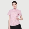 summer short sleeve grid fast food waiter shirts cafe lounge uniforms