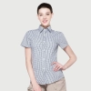 summer short sleeve grid fast food waiter shirts cafe lounge uniforms