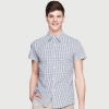 summer short sleeve grid fast food waiter shirts cafe lounge uniforms