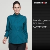 fashion brand restaurants coffee shop waiter waitress shirt uniforms Color women blackish green shirt
