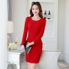 fall charming design women office business dress Color red dress