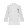 upgraded breathable kitchen master jacket chef coat uniform Color white (with black pocket) coat