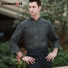 fashion denim fabric long sleeve chef blouse jacket uniform