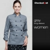 double breasted design grey color chef coat jacket Color women chef jacket