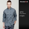 double breasted design grey color chef coat jacket Color men chef jacket