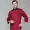 simple classic fashion design double breasted chef coat for restaurant Color men chef coat wine