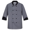 unisex contrast color chef workswear coat uniform Dessert shop Color grey chef coat