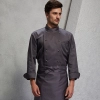 hot sale good quality black chef coat jacket Color unisex grey(black hem) coat