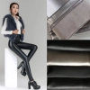winter fashion fleece lining Artificial leather pant jeans  legging Color black #1