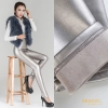 winter warm breathable fleece leather women pant legging